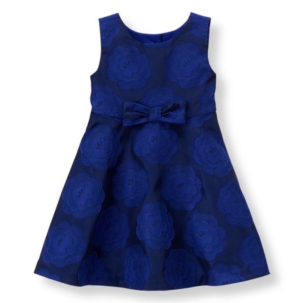 IRIS BLUE FLORAL JACQUARD DRESS